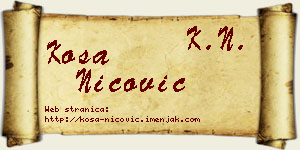 Kosa Nicović vizit kartica